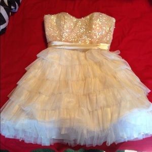 Cream sequin Homecoming Dress
