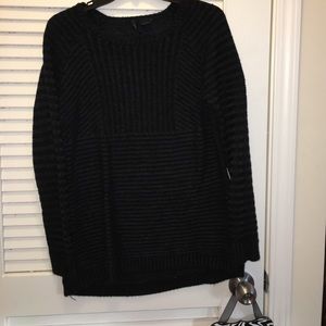 Black and grey ribbed sweater