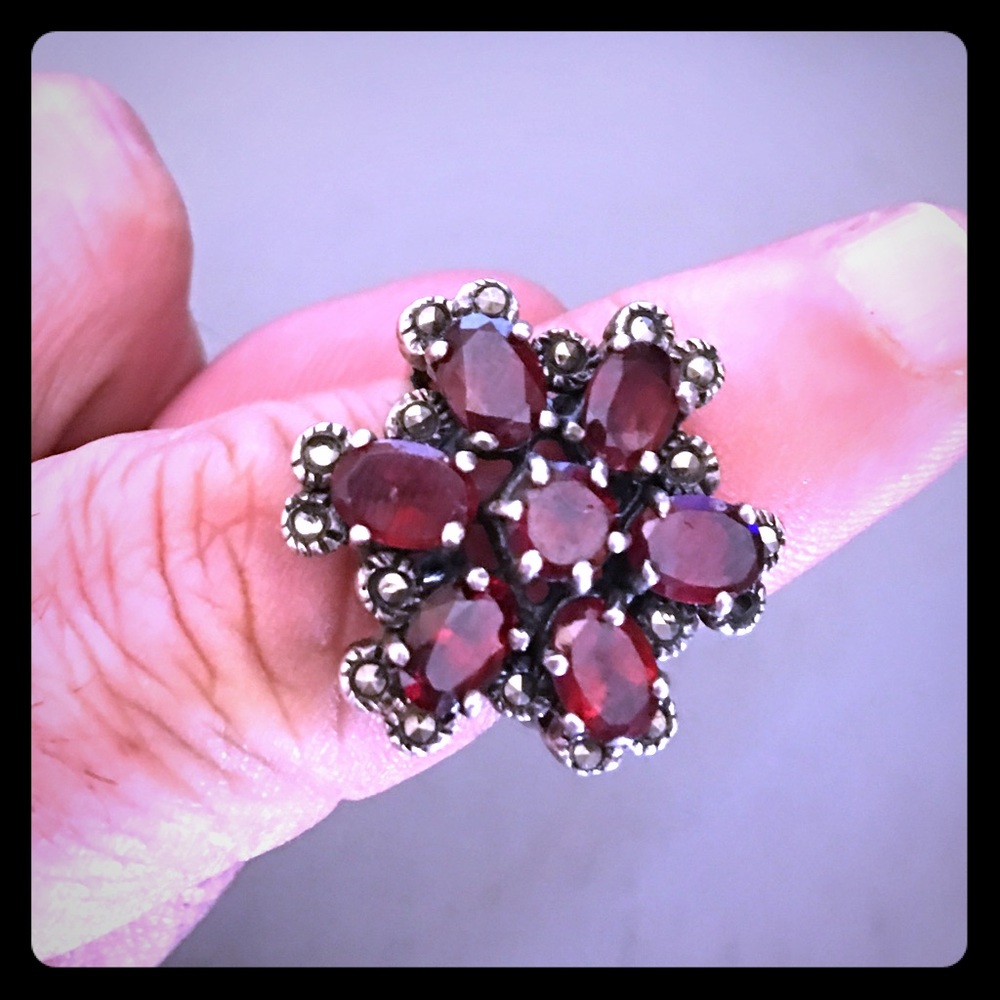 Chunky vintage sterling 925 Garner & Marcasite