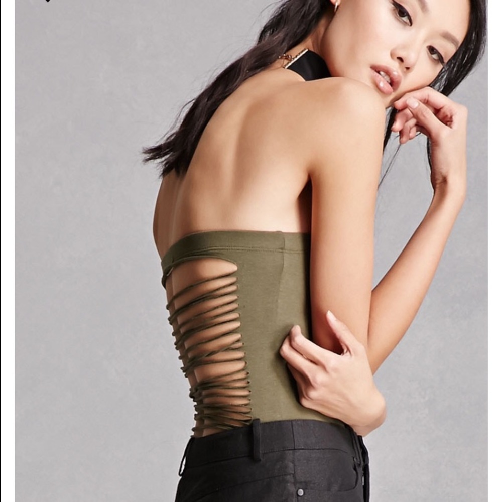 Raw cut ladder back bodysuit