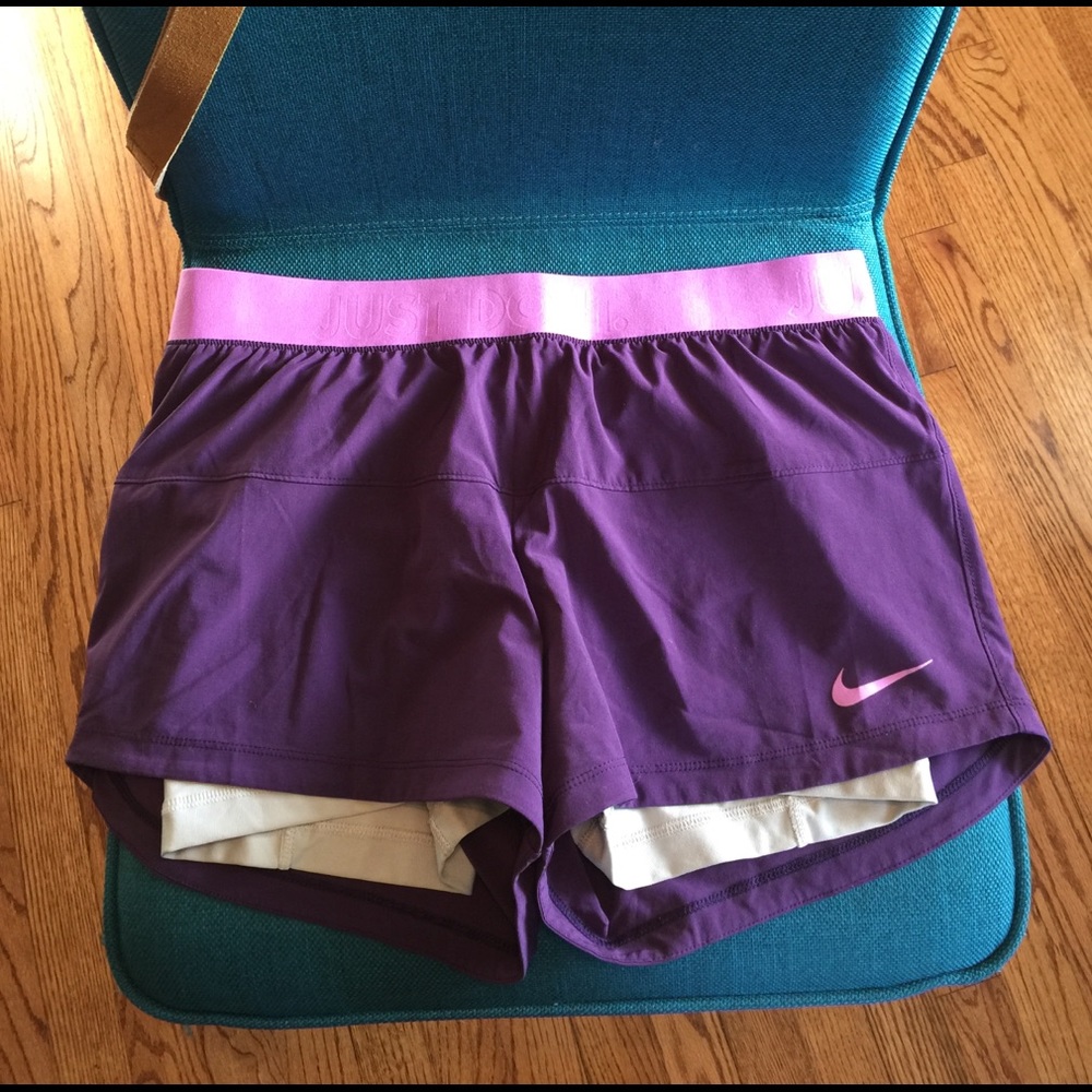 Purple Nike dry fit shorts