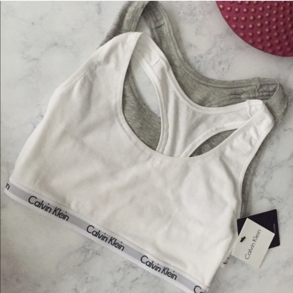 Calvin Klein Bralette in white and gray
