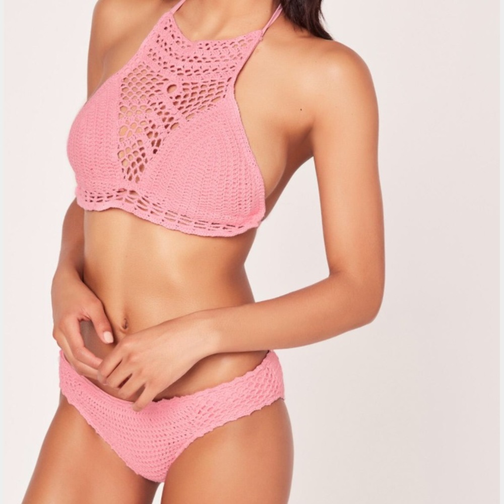Pink Crochet Bikini Bottoms
