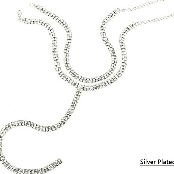 New! Sparkly T- Choker 2 piece Set- silver - Picture 5 of 7