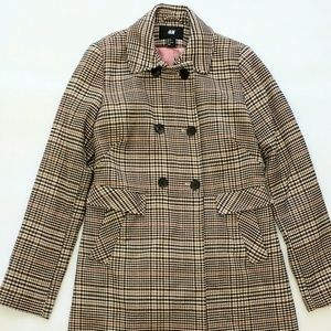 H&M plaid peacoat size 8 medium H&M coat jacket