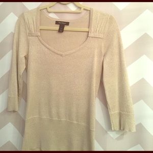 Cream interwoven with gold thread sweater