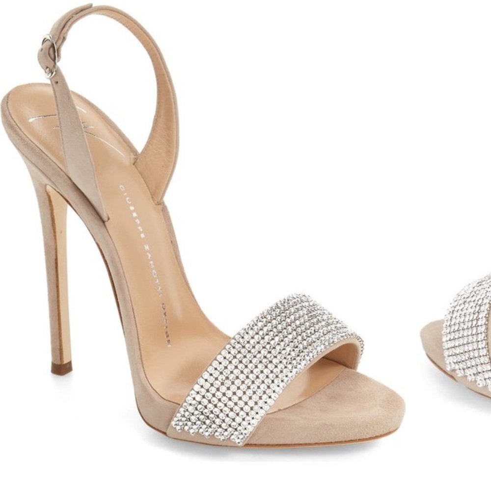 Giuseppe Zanotti Crystal & Suede Slingback pumps