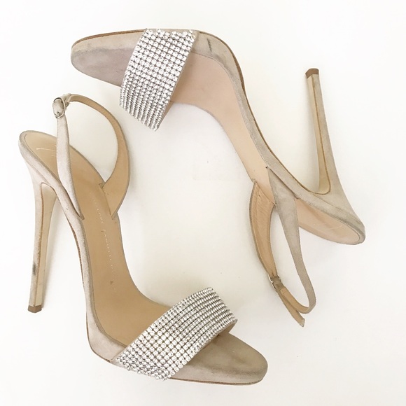 Giuseppe Zanotti Crystal & Suede Slingback pumps - Picture 4 of 7