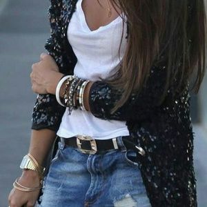 TOP SHOP SEQUIN bomber jacket
