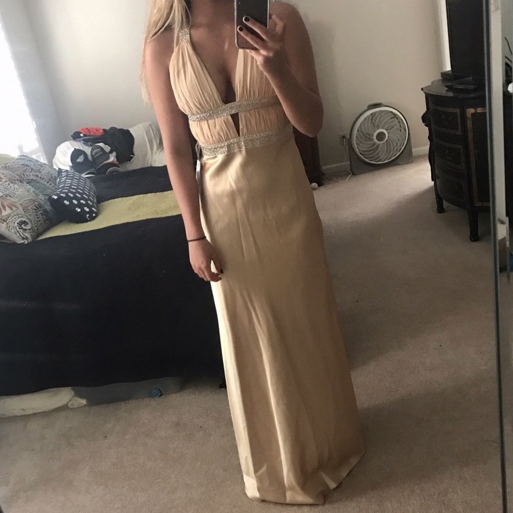 Gold prom dress