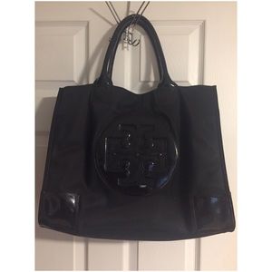 Tory Burch Black Nylon Ella Tote Large