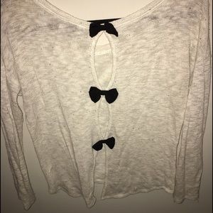 Open back bow sweater