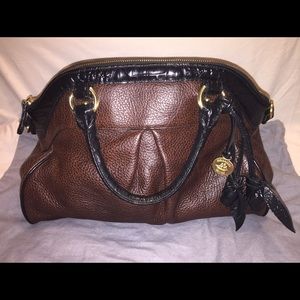 Brown Brahmin Louise Rose w/ black trim & roses