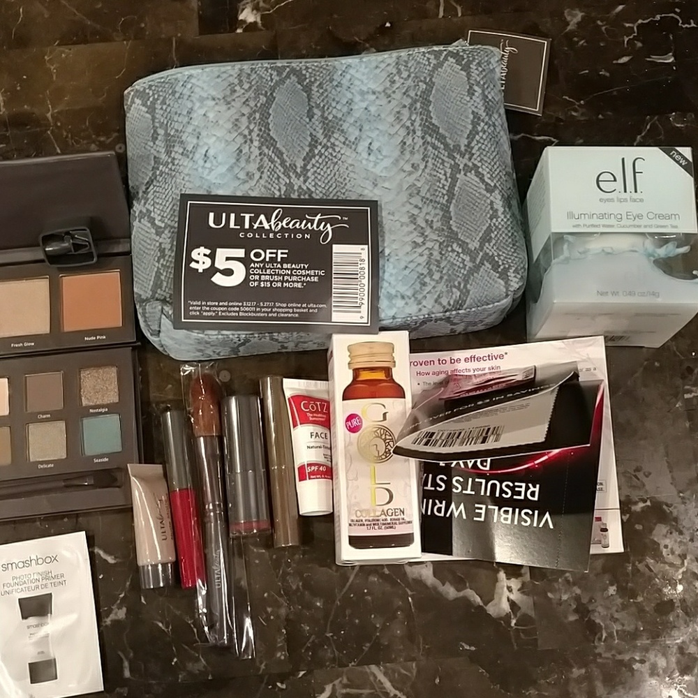 Ulta bag and makeup.