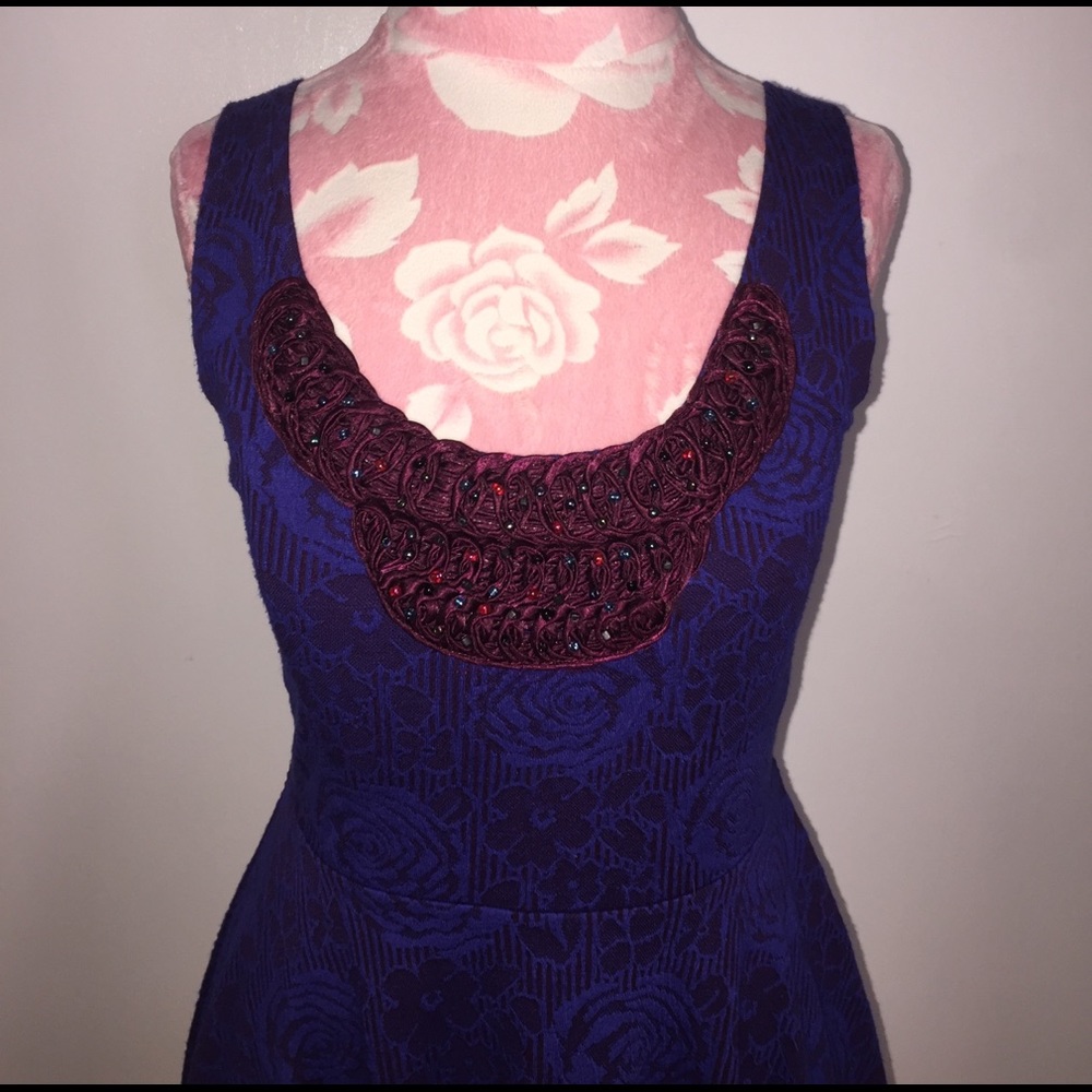 🍋 Free People flower bead dress S