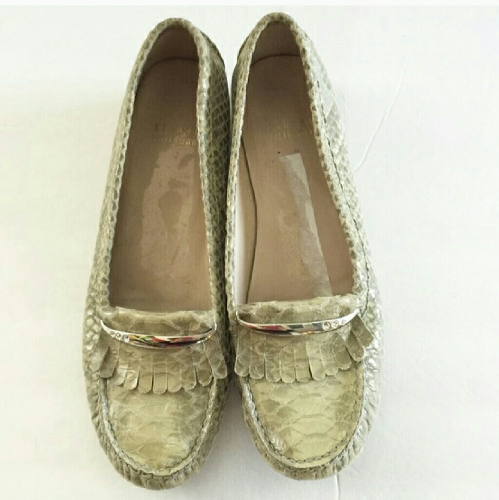 Stuart Weitzman snakeskin loafers 6 1/2