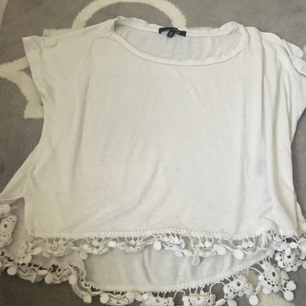 White flowy tee