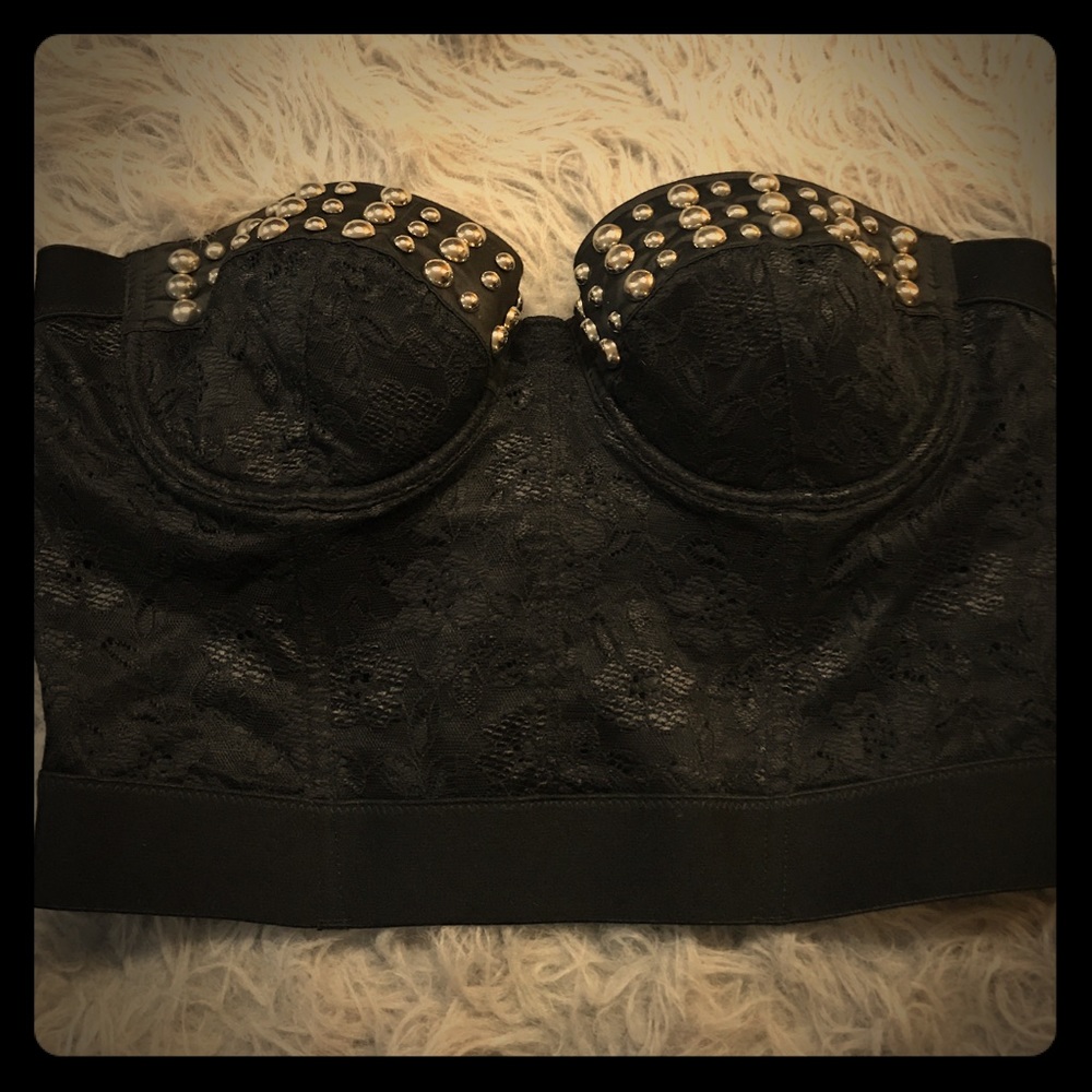 Forever 21 Black Studded Bustier