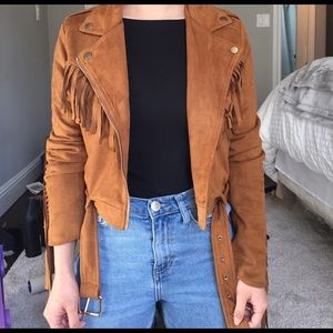 Suede fringe jacket