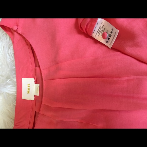 Anthropologie Braxton coral button sleeve blouse - Picture 4 of 5