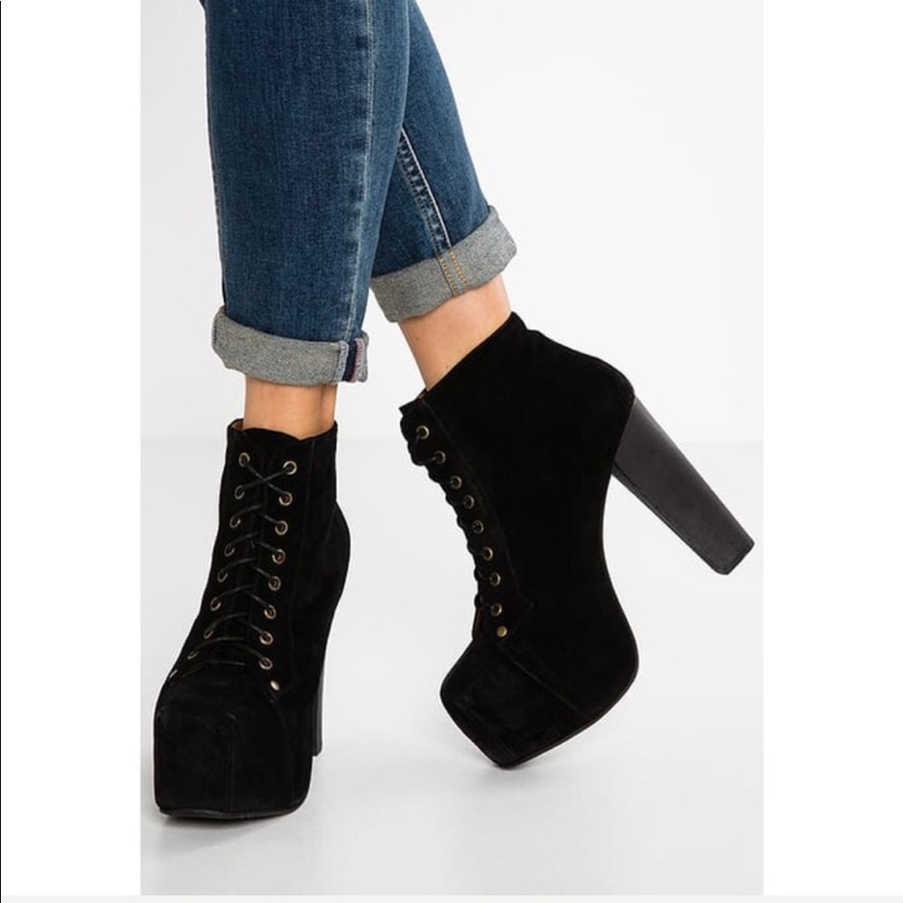 Lace Up Lita Chunky Wood Heel Bootie - Picture 8 of 8