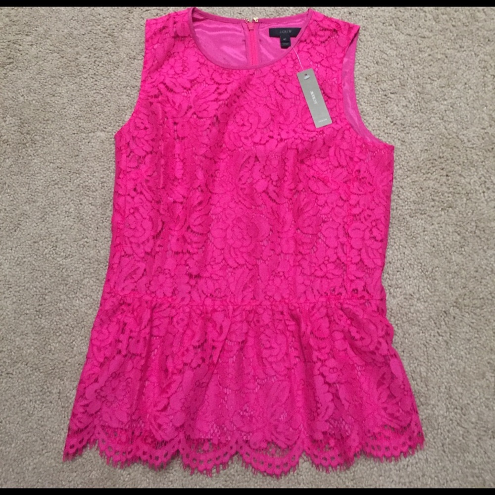 Jcrew lace peplum top