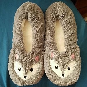 Fuzzy Fox slippers