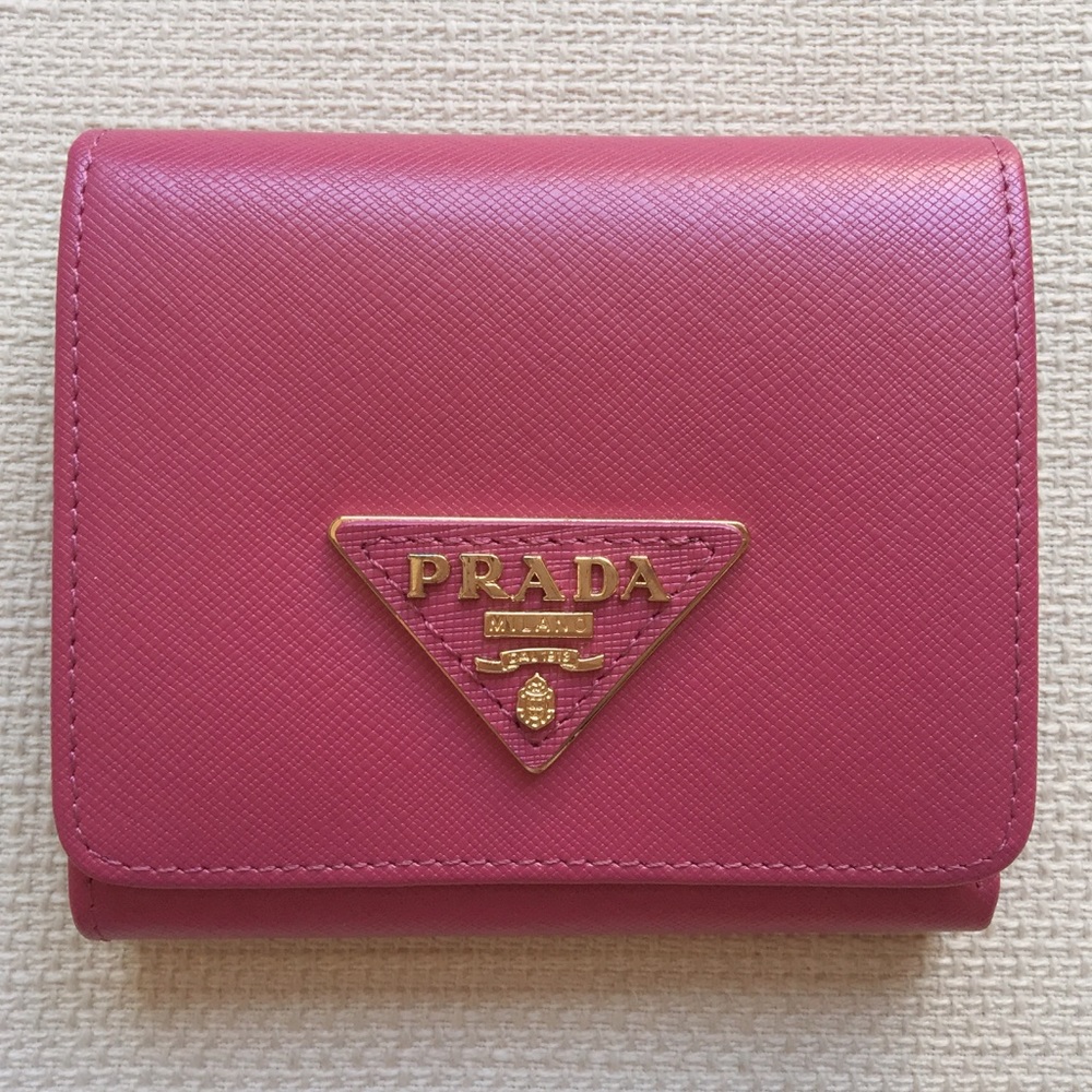 Prada tri-fold leather wallet
