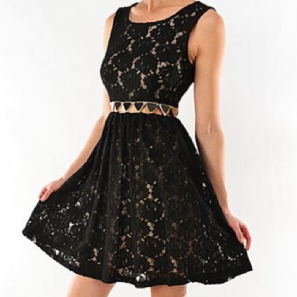 Floral Cut Out Lace Dress