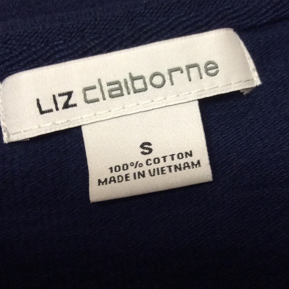 LIZ CLAIBORNE NAVY SWEATSHIRT - Picture 4 of 6