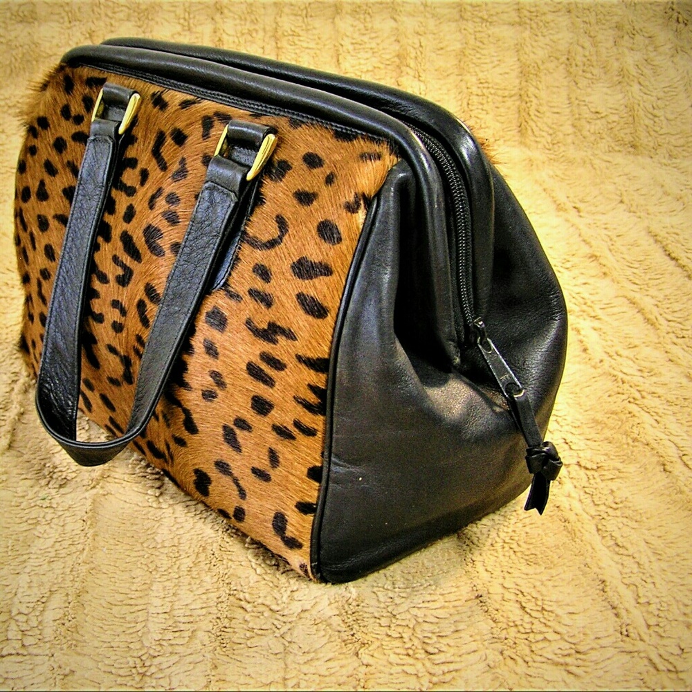 SALE! Vtg Italian Purse BURDINES Leather hide