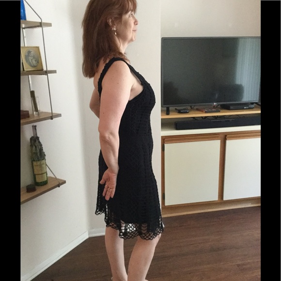 FREE PEOPLE BLACK CROCHET/SLIP DRESS (NEW PICS!!) - Picture 3 of 6
