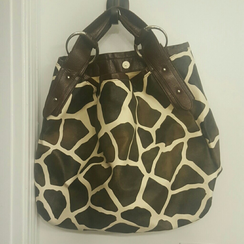 Giraffe print tote