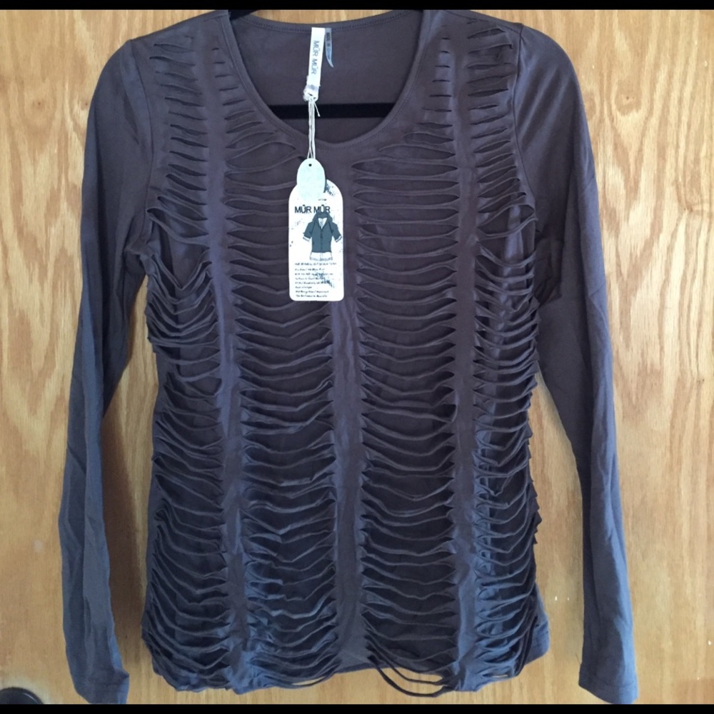 Mur Amir Long Sleeve Top with fringes