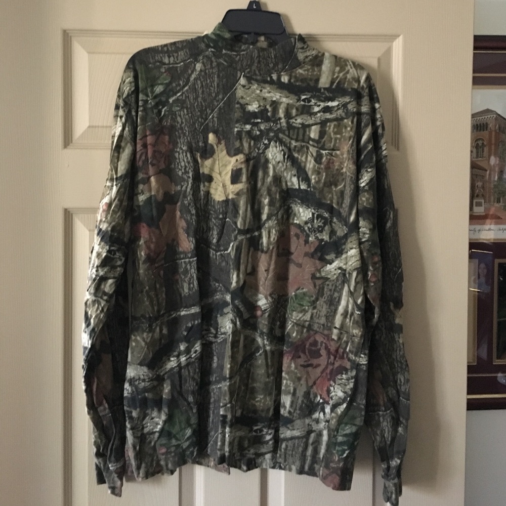 Mock Turtleneck Camouflage Top