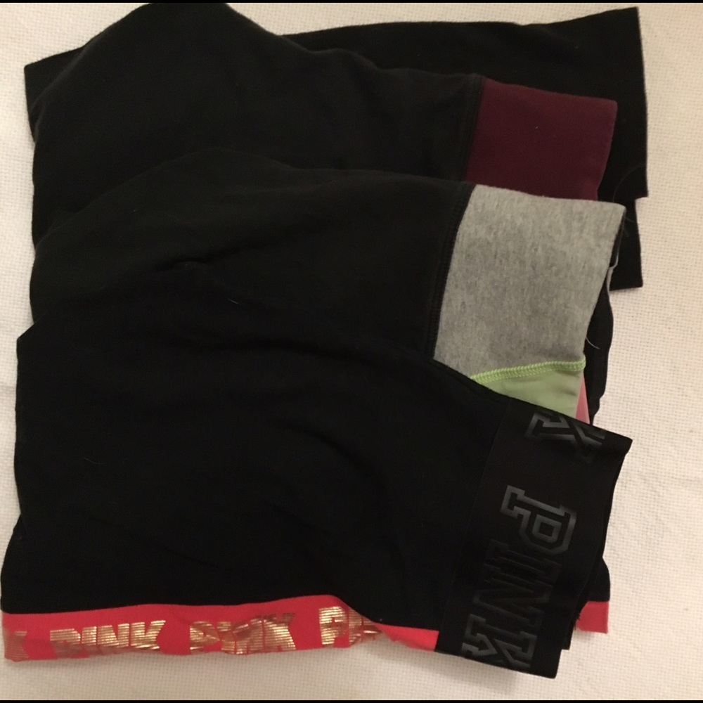 3 Pairs Pink Yoga Capris