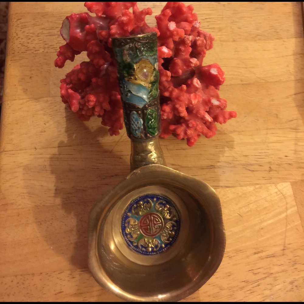 Collectable enamel Indian temple cup