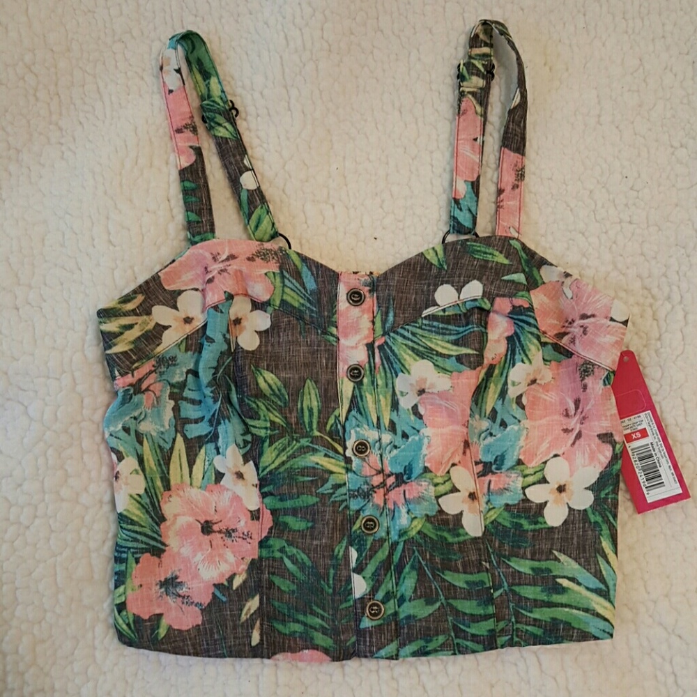 Tropical print crop top