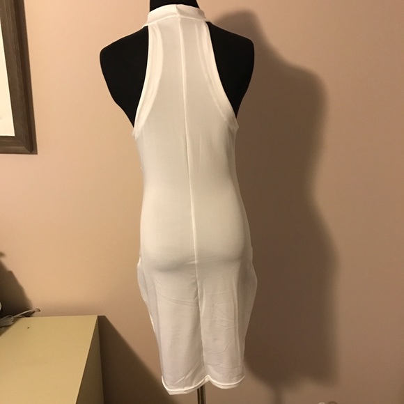 NWT white lace up body con midi dress - Picture 4 of 4