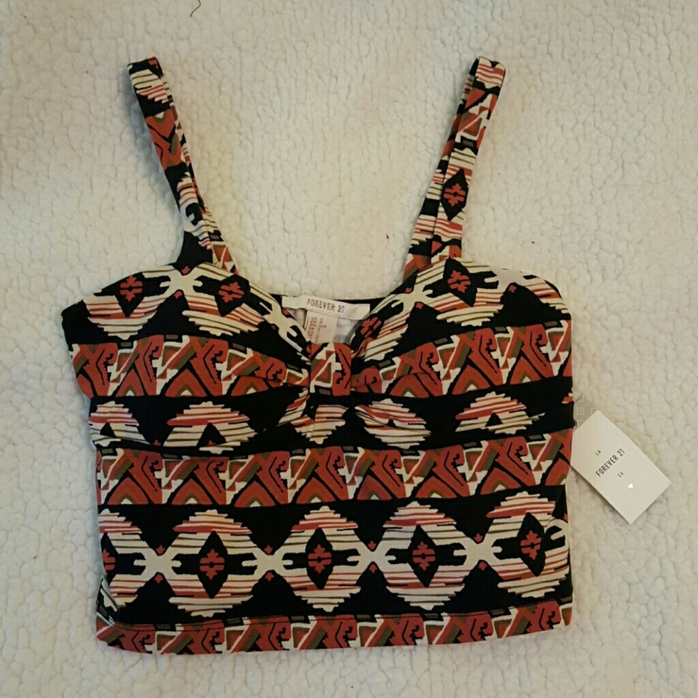 Tribal print crop top