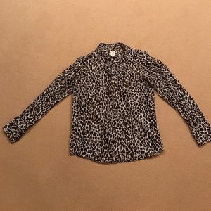 J. Crew Leopard Button Down Shirt