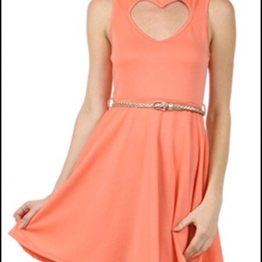 Heart Cut Out Skater Knit Dress