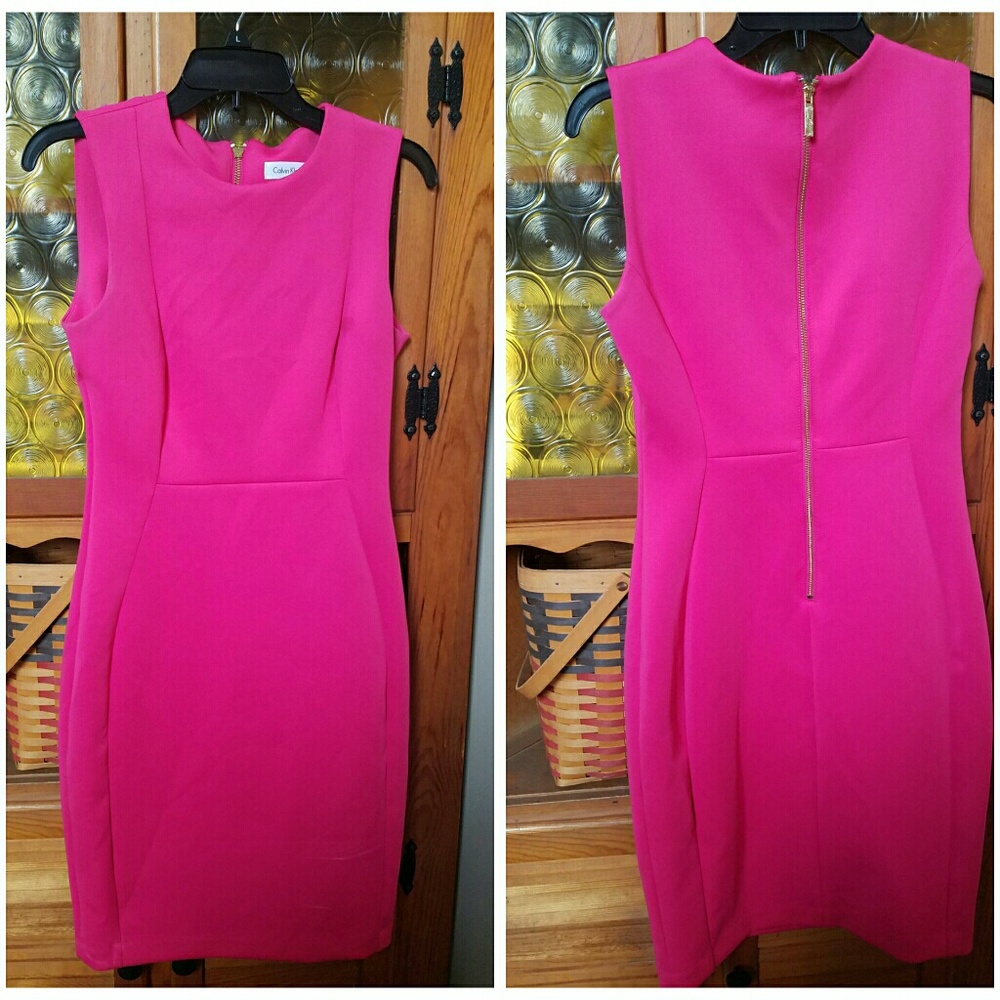 Hot pink Calvin Klein dress