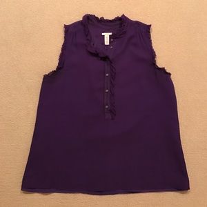 J. Crew Purple Silk Sleeveless Blouse