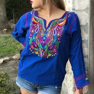 Peacocks Mexican Royal Blue Top