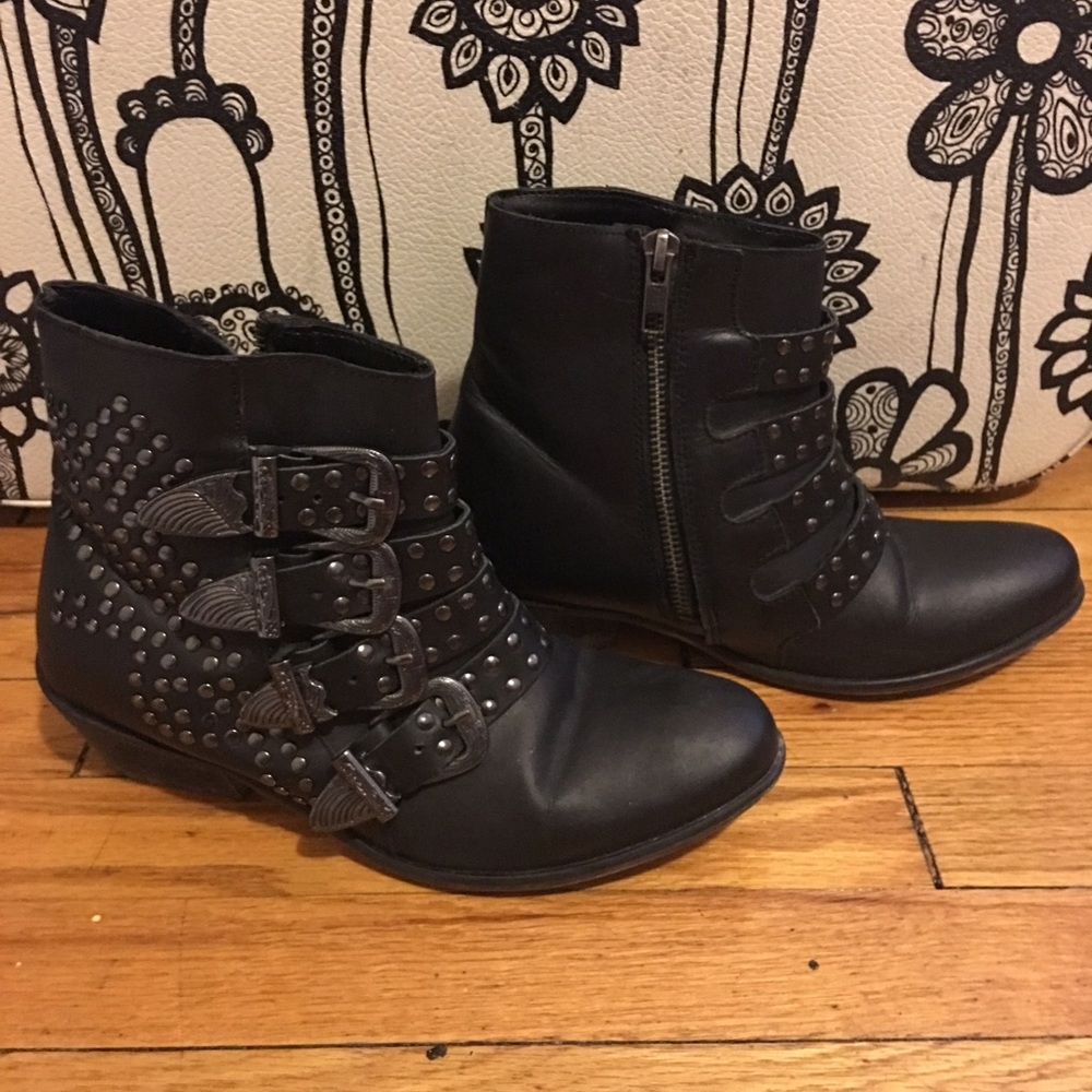 ON HOLD Black Studded Booties