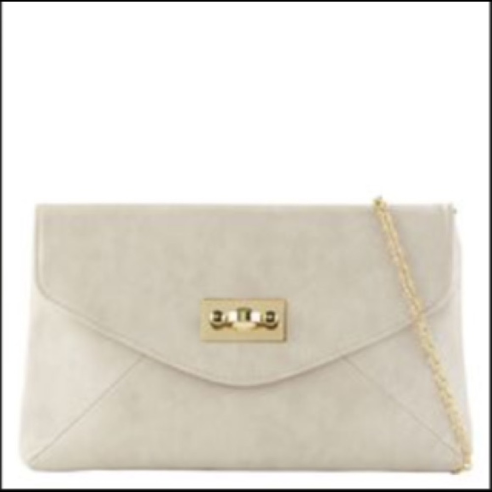 Aldo Hogstrum Clutch w/ Chain In Snowy Ivory White