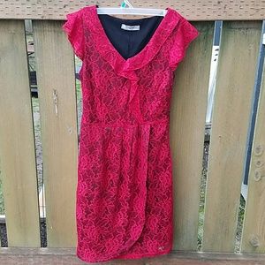 Red Lace Cocktail/Party Dress