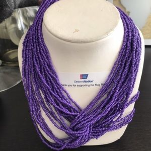 Fantastic Bright Purple Beaded Loops Necklace