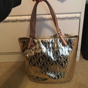 Gold Michael Kors bag